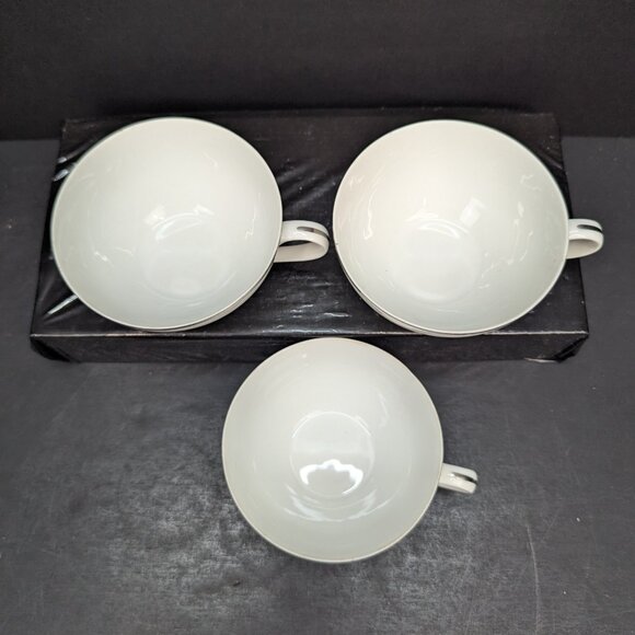 Harmony House Fine China 3857 Nora Platinum Trim 6 Oz Footed Teacup Lot of 3 - Picture 8 of 10